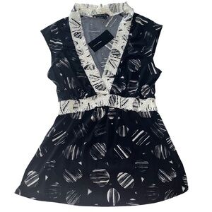 New BCBGMaxazria Sleeveless Jersey Knit Top Womens Size S Elastic Waist